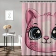 thumbnail image 2 of Orinice Cute Cat Bathroom Decor Set with Hooks, Colorful Luxurious Graphic Print Polyester Fabric Shower Curtain, Mother's Day Bathroom Shower Curtain Set 60x72, 2 of 7