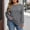 Gray, variant on IUYRTFE Women's Plus Size Crew Neck Thumbhole Top Long Sleeve Solid Color Casual Tee for Daily Wear