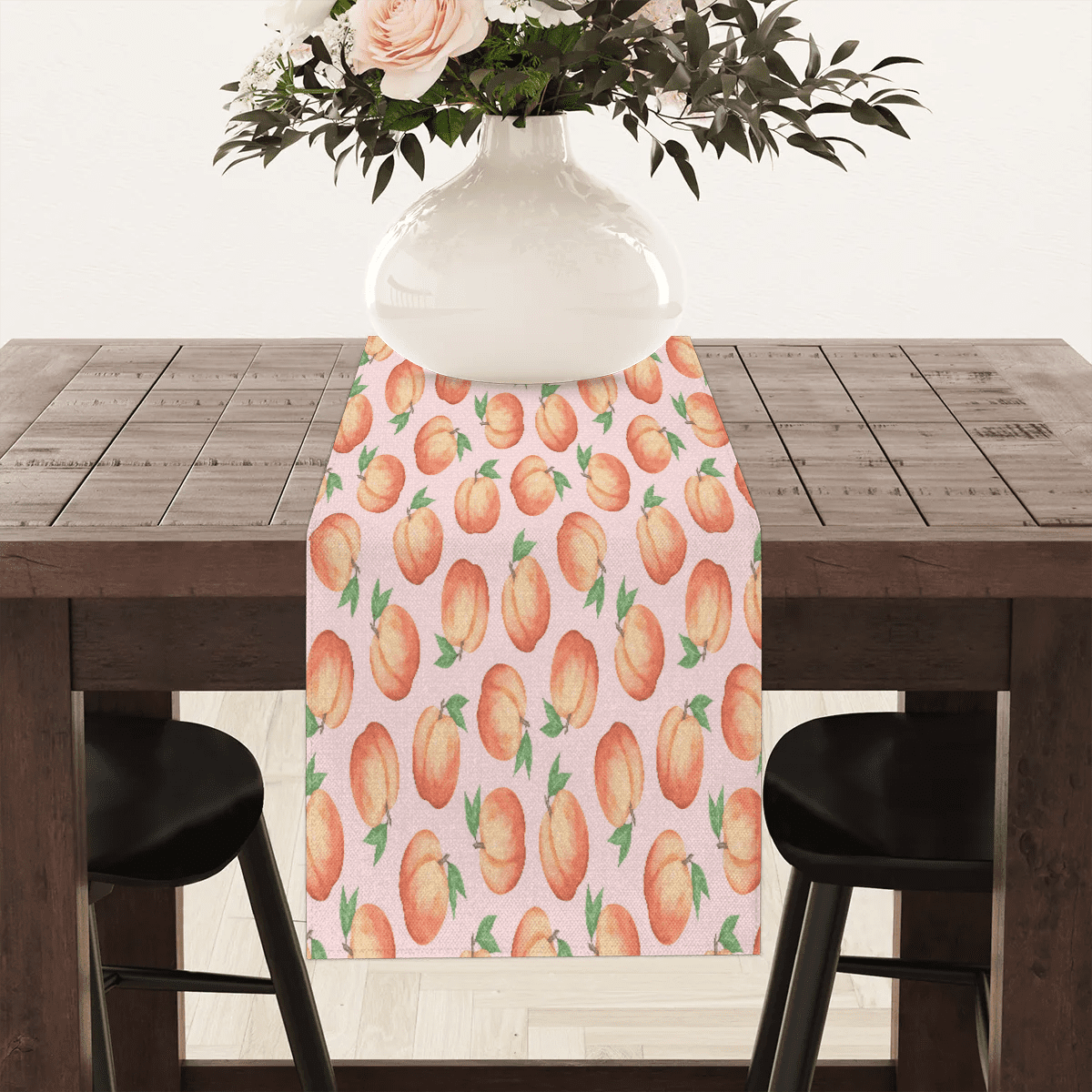 Qzaxky Table Runner Boho Table Runner Peach Bohemian Boho Outdoor Table Runner Decoration for Indoor Outdoor Home Dinner Party Wedding Decor 13 x 60 Inch