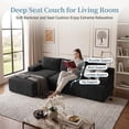 thumbnail image 5 of 96" L-Shaped Sectional Couches for Living Room, Modular Cloud Couch with Chaise, Corduroy Deep Seat Boneless Sofa, No Assembly, Black, 5 of 7