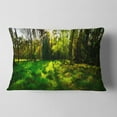 thumbnail image 2 of Designart Green Forest Sunset Panorama - Landscape Printed Throw Pillow - 12x20, 2 of 5
