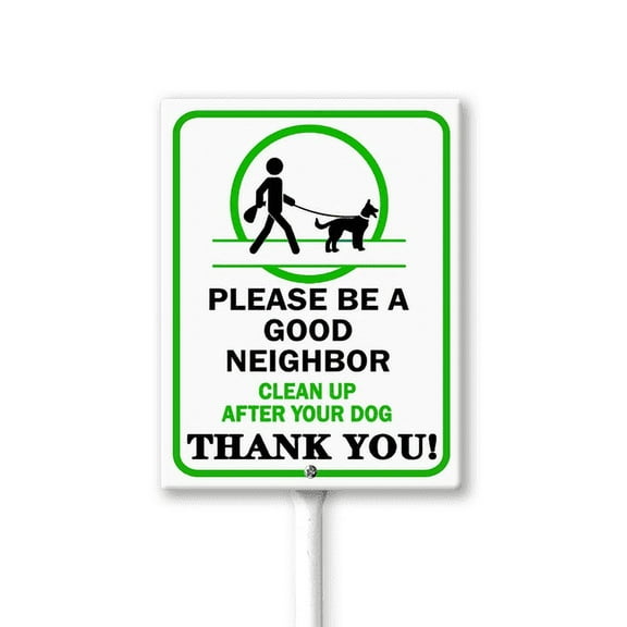 Eveokoki Be A Good Neighbor Clean Up After Your Dog Signs for Yard with Stake, Sturdy Aluminum Sign Rust Free, Dog Poop Sign Decoration for Yard Garden Lawn Outdoor 8"×12"