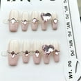 thumbnail image 3 of press-on nails Purely hand-made wearable manicure love big diamond detachable stall wholesale nail stickers fake, 3 of 9
