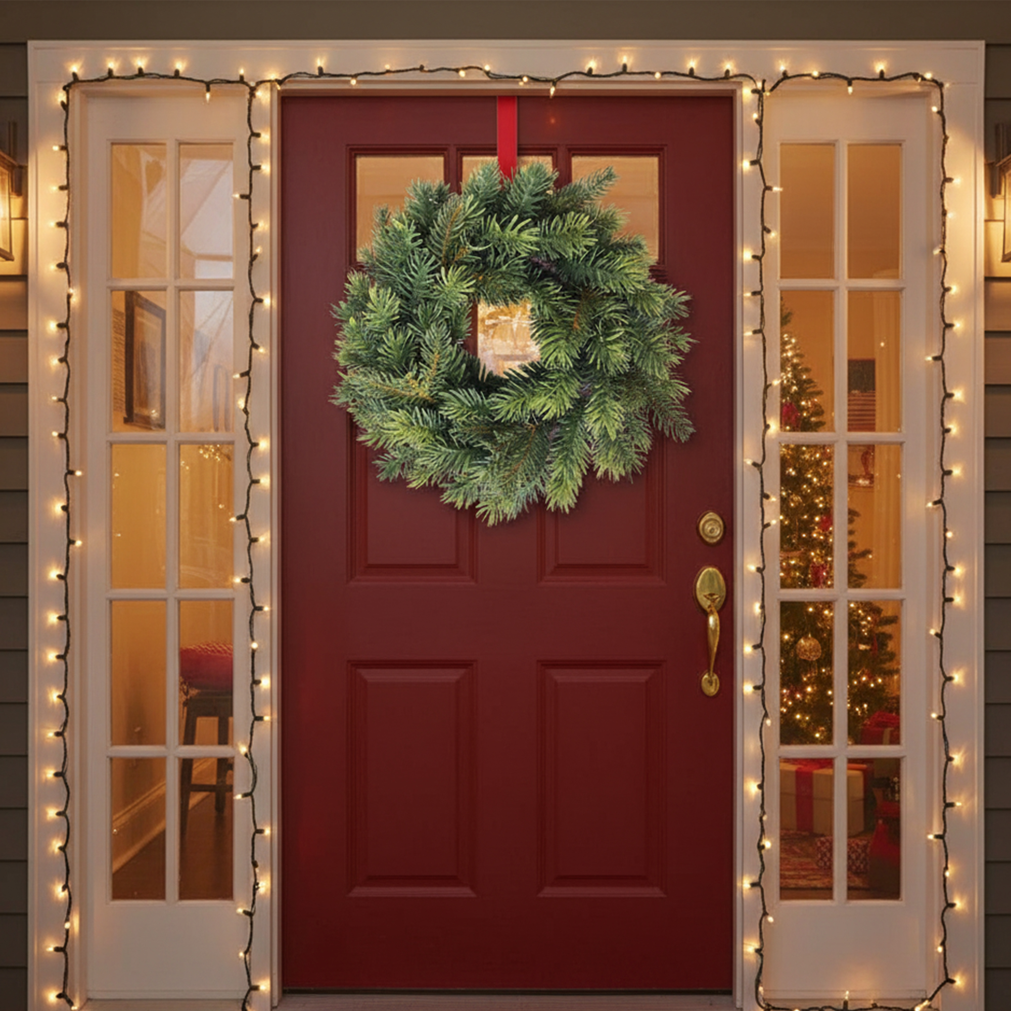 Green Pine Artificial Christmas Wreath 11.75-Inch Unlit