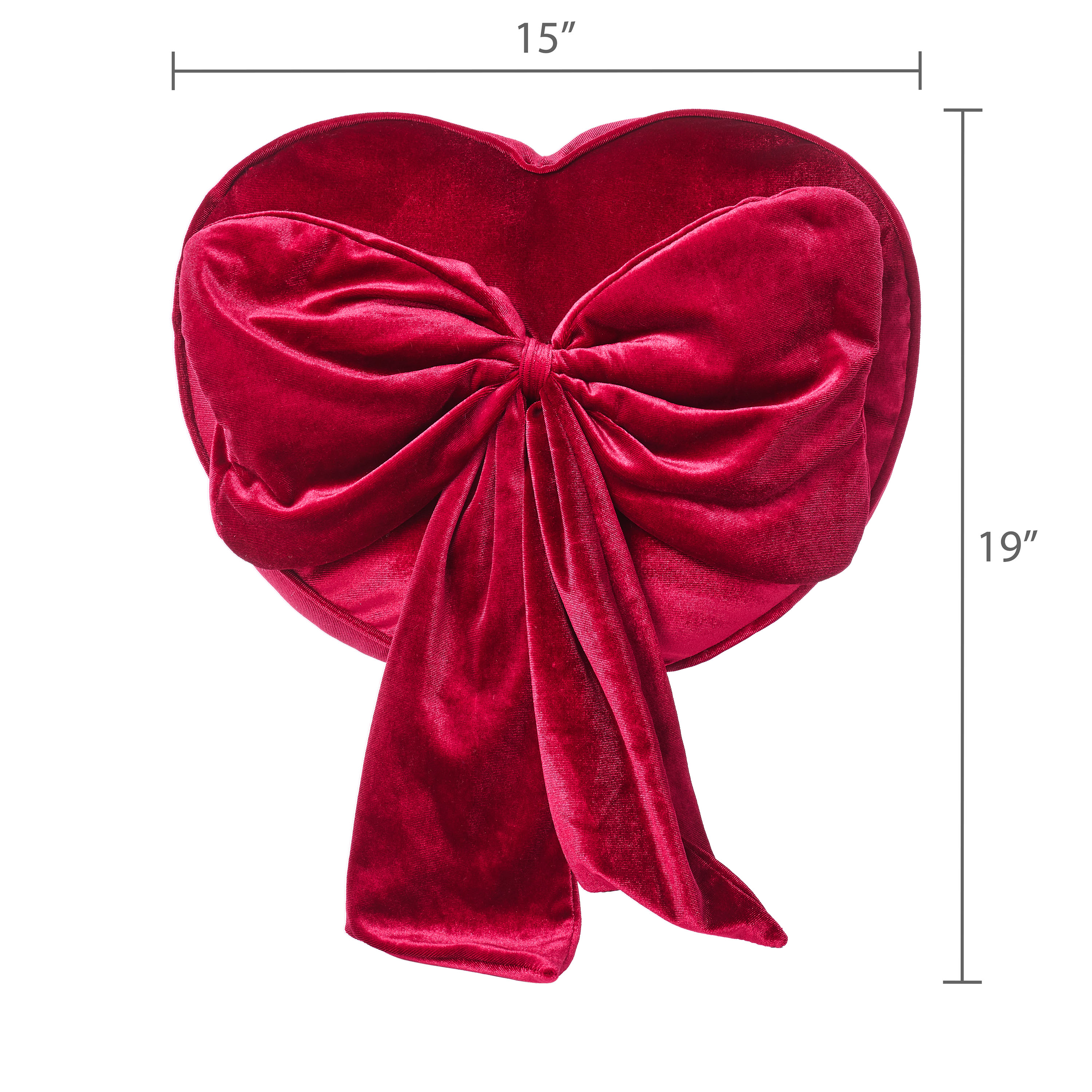 Heart-Shaped Decorative Pillow, Red, 14", Valentine's Day by Way To Celebrate