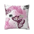 thumbnail image 2 of LNWH Pink Butterflies Throw Pillow Covers, Square Soft Linen Decorative Pillow Cases, 18"x18" Inch, 2 of 8