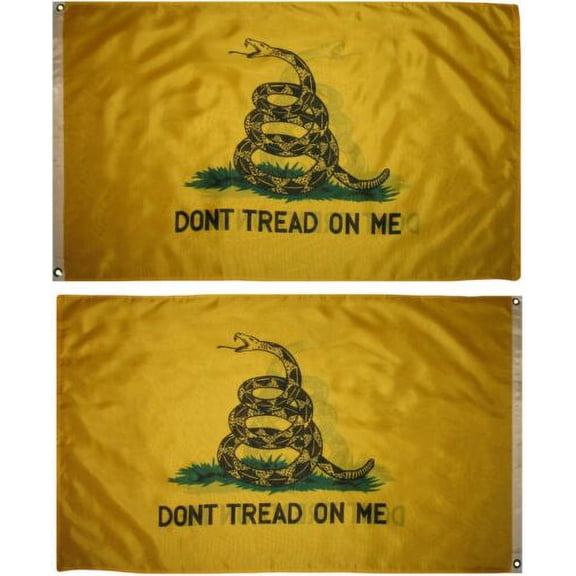 3x5 Gadsden Don't Tread On Me Yellow Snake Double Sided 210D Flag 3'x5' Banner
