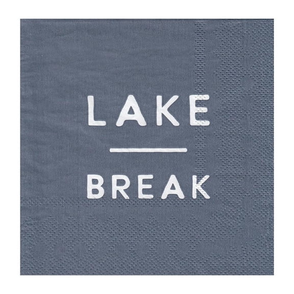 Santa Barbara Design Studio Paper Cocktail Napkins Lake-Themed Beverage Napkin Pack of 20, 5" x 5", Lake Break
