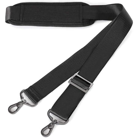 GZhLonKiMa 56 inch Shoulder Strap  Adjustable Thick Soft Universal Replacement Non-Slip Fit Padded with Metal Swivel Hooks for Laptop Shoulder Bag/Laptop Messenger Bag/Crossbody Bag  Black