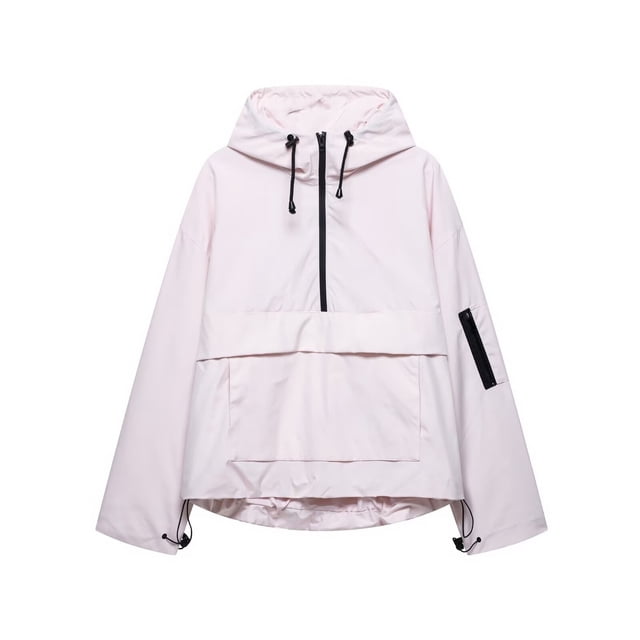 WEIYLL Womens Fall Tops Plus Size Hooded Jacket Lightweight Hiking Skiing Adjustable Drawstrings Light Pink Ladies Fall Tops ,XL