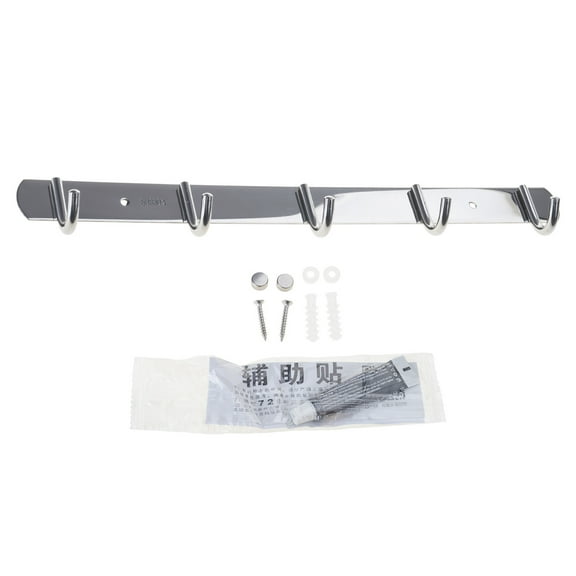 Multifunctional 3/4/5 Hooks Stainless Steel Hook Rails for Efficient Homes Storage in Bedroom Cabinet Bathroom Kitchen
