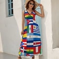 thumbnail image 5 of Flag of Countries Around The World Womens Night Club Maxi Dress V Neck Sleeveless Bohemia Long Dresses, 5 of 9