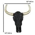 thumbnail image 2 of Black And Gold Tribal Floral Tattoo Tooled Filigree Bull Cow Skull Wall Decor, 2 of 10