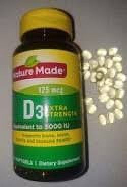 Nature Made Vitamin D3 5000 IU Ultra Strength Supports Immune Health, 90 ct