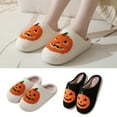 thumbnail image 4 of Winter Non Slip Rubber Soles Spooky Slippers Gifts Pumpkin Slipper, Spooky Slides Slippers, 4 of 19