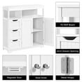 thumbnail image 6 of Yaheetech Wooden Bathroom Floor Cabinet with 3 Drawers & 2 Doors, White, 6 of 7