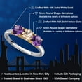 thumbnail image 2 of Gem Stone King 10K Two Tone Gold Peach Morganite and Purple Amethyst Engagement Ring for Women | 1.35 Cttw | Round 5MM | Gemstone October Birthstone | Size 8, 2 of 6