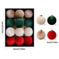 thumbnail image 3 of 12 Pack Velvet Christmas Ornaments 6cm Flocked Balls, Shatterproof Hanging Tree Decor, 3 of 7