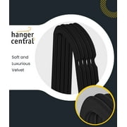 Hanger Central 50 pack 17 Inch Black Velvet Clothes Hangers with Swivel Hook