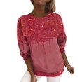 thumbnail image 2 of Dyfzdhu Sparkly Sequin Sweatshirts for Women Plus Size Pullover Trendy Casual Long Sleeve Printed Loose Crewneck Sweatshirts Red, 2 of 3