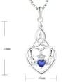 thumbnail image 3 of JO WISDOM Women Necklace,925 Sterling Silver Irish Celtic Claddagh Love Heart Pendant Necklace with 5A Cubic Zirconia, 3 of 8