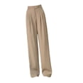 thumbnail image 2 of Aoanydony Womens Wide Leg Pants Straight Leg Office Waisted High Long Pants Loose Khaki M, 2 of 6