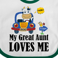 thumbnail image 4 of Inktastic Farmer Cow My Great Aunt Loves Me Boys or Girls Baby Bib, 4 of 4