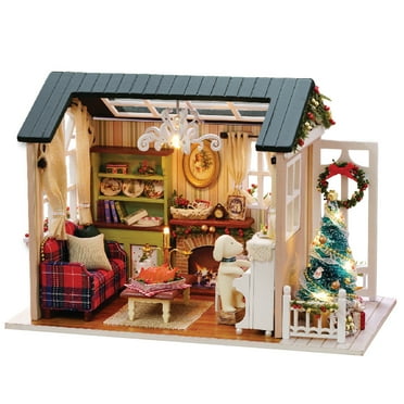 Carevas DIY Christmas Miniature 3D Wooden Dollhouse