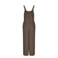 thumbnail image 6 of ZQUUVOU Women's Jumpsuit Casual Solid-Color Button Pocket Long Trousers(Brown,S), 6 of 7