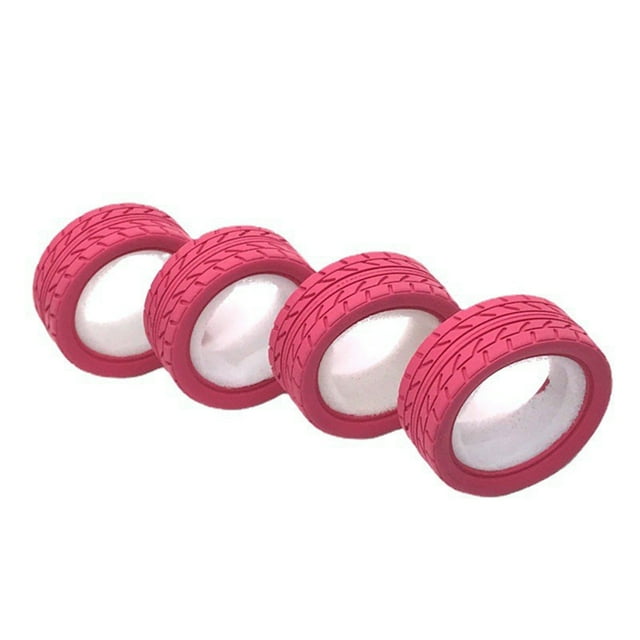 Xingzhi 4pcs/set avec Insert en Mousse Compatible avec RC 1/18 Wltoys A949 Pièces de Rechange de Voiture RC Pneus de Roue de Voiture RC Voiture Rose 1Set