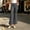 Gray, variant on Women Solid Suits Mini Flare Full Length Pants High Waist Slim Casual Trousers with Side Slit and Side Pockets