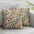 thumbnail image 3 of COMIO  Classical Jacquard Beige Leaf Pattern Square Decorative Throw Pillow Case Cushion Cover, 3 of 5