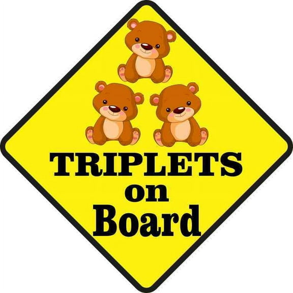 5in x 5in Three Girls Triplets on Board Sticker