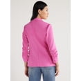 thumbnail image 3 of Scoop Women's and Women’s Plus Relaxed Ultimate ScubaKnit Blazer with Scrunch Sleeves, Sizes XS-4X, 3 of 5