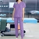thumbnail image 1 of Conjunto de uniformes de enfermería, ropa de trabajo, pantalones de enfermera, Top exfoliante con cuello en V, trajes de trabajo de enfermería, Púrpura Yinane Uniforme de enfermera, 1 of 8