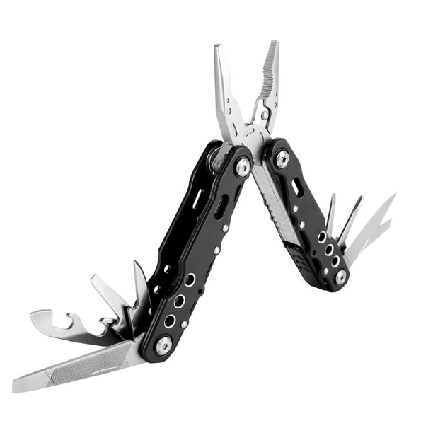 para hombres, ideas de regalos, cuchillo multiherramienta, alicates, destornillador, sierra, abrebotellas, perfecto para camping, supervivencia, senderismo, reparaciones.
