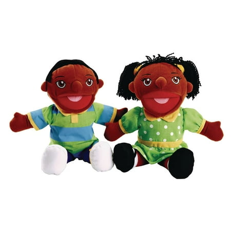 UPC: 0191487019460 | Excellerations African American Girl & Boy Puppet Pair