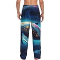 thumbnail image 3 of Daiia Vintage Colorful Patterned Dolphin Men's Sleep Pant with Pockets and Drawstring,Pajama Pants-Large, 3 of 9