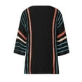 thumbnail image 5 of Letdown Womens 3/4 Sleeve Striped Lightweight Knit Sweaters Spring Summer Casual Crewneck Trendy Boho Tops Pullover Cover Ups, 5 of 5