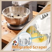 Stand Mixer Automatic Electric Kitchen Mixer - 4.8 QT Smart Standing & Hand Mixer with Auto-Rotating Bowl & Beater, 5-Speed Tilt-Head Household Mixer with Beaters& Dough Hooks for Baking,Black/White
