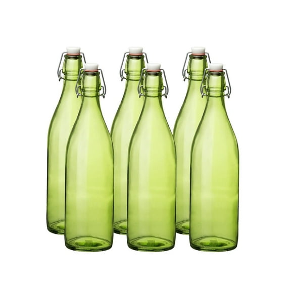 Bormioli Rocco 33.75oz Swing Top Giara Glass Bottles - Lime Green | 6-pack