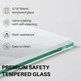 thumbnail image 5 of WinZo Frameless Shower Door 56-60" W x 76" H, Glass Shower Door, Shower Sliding Door with 5/16"(8mm) ANSI Clear Tempered Glass, Explosion-Proof Film, Stainless Steel Hardware, Brushed Gold, 5 of 10