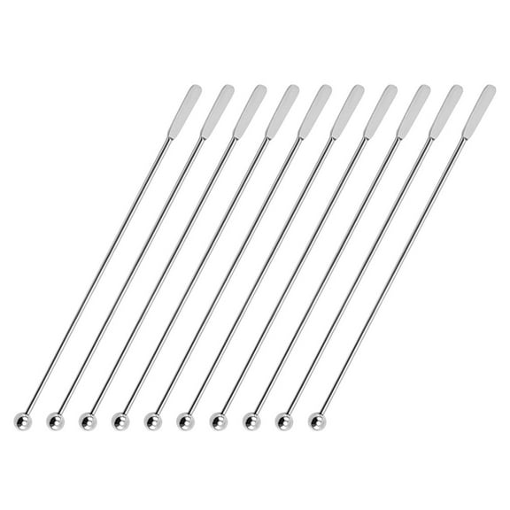 TAILTOSS Reusable Coffee Stirring Sticks 10Pcs Stainless Steel for Coffee Shops Silver