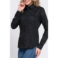 thumbnail image 2 of Women's Long sleeve button down stretch poplin shirt, 2 of 2