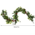 thumbnail image 2 of Christmas Red Berry Rattan Vine, Artificial Greenery Pine Needle Simulation Vines, Festive Red Berries Rattan for Home Ambiance Layout, Christmas Decoration, Holiday Indoor Outdoor Decor, 71in, Green, 2 of 8