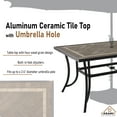 thumbnail image 7 of CASAINC 59 in. W x 40 in. D Aluminum Ceramic Tile Top Rectangular Dining Table with Umbrella Hole Not included Chair, 7 of 7