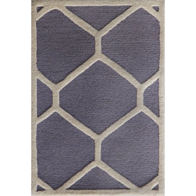 Safavieh Cambridge Collection CAM144D Handmade Moroccan Geometric Silver and Ivory Premium Wool Square Area Rug (8' Square)