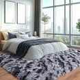 thumbnail image 4 of Shaggy Modern Shag Area Rug for Bedroom, Upgrade Non-Slip Plush Fluffy Carpet for Kids Room Home Decor, Plush Area Rug Tie Dye Stripes 6x9Ft, 4 of 15
