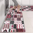 thumbnail image 2 of Kitchen Rugs Sets Of 2,Red Ethnic Geometric Patchwork Pattern Anti Fatigue Kitchen Mat Rugs Non Slip Washable,Decorative Kitchen Floor Mats for Kitchen,Sink,Laundry,17"X47", 2 of 5