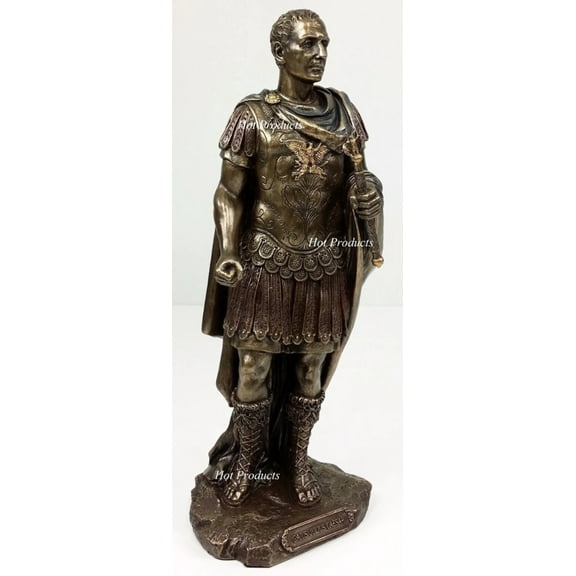 Gaius Julius Caesar in Roman Military Uniform Statue Bronze Finish